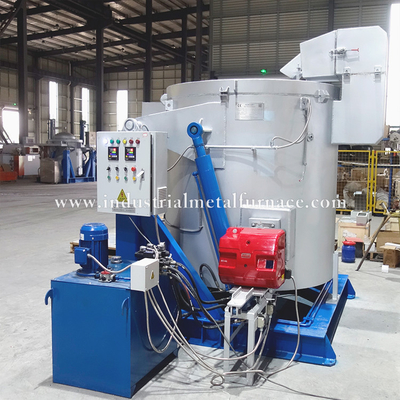 comprare 1000KG Cast Iron Crucible Natural Gas Zinc Dross Metal Melting Furnace Hydraulic Tilting online manufacture