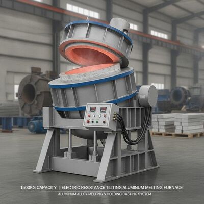 acquistare Forno di fusione dell'alluminio a resistenza elettrica di 1500 kg di capacità con inclinazione idraulica e controllo della temperatura intelligente PID fabbricazione online