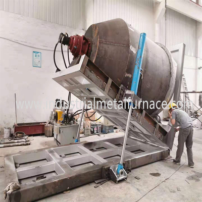 Forno di fusione di alluminio industriale rotatorio a gas 5000KG per la fabbricazione del lingotto